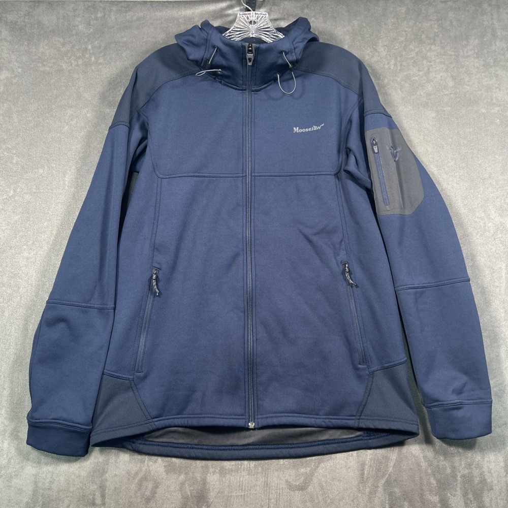 Moosejaw Mens Large Full Zip Hooded Jacket Gorpcorp Hiking Zip Pockets